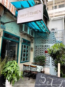 Chef Thien:front of the restaurant